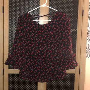 Cute blouse cherries n silk